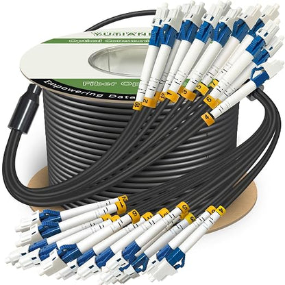 75 Meters 12 Core Industrial TPU LC to LC Outdoor Armored Fiber Optic Cable by YUTIANHOME