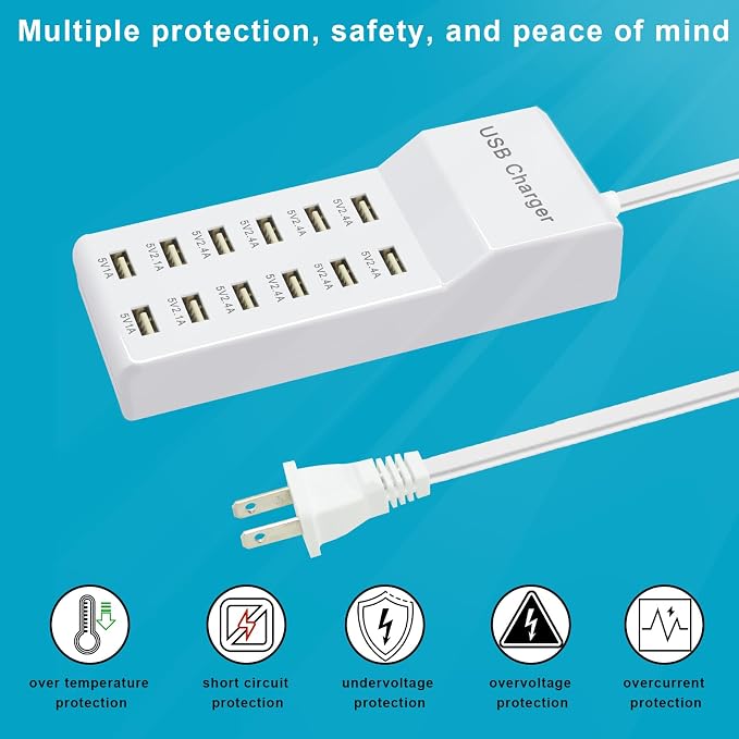 Multiple USB Charger Station 12 multiport Charger Station Hub - Image 6