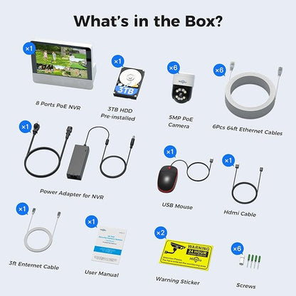 【12’’ Monitor + Human Tracking】Hiseeu 4K PoE Security Camera System, All-in-One - Image 7