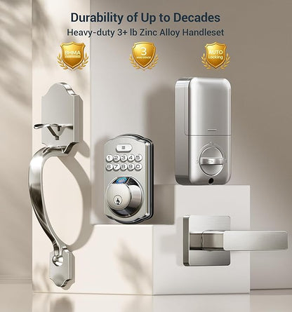 Veise Fingerprint Door Lock Set, Keyless Entry Door Lock, Front Handle Set - Image 6