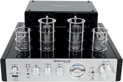 Rockville BluTube 70W Tube Amplifier Stereo Receiver, Compact Design, Warm Sound - Image 2