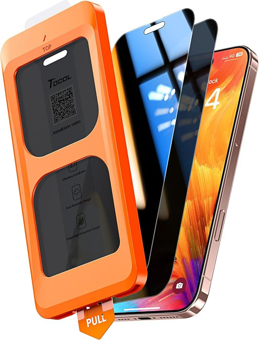 TOCOL for iPhone 16 Pro Privacy Screen Protector 6.3-Inch True 25°Anti Spy 9H+ by TOCOL