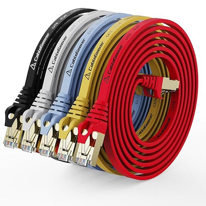 CableGeeker Cat 8 Ethernet Cable 5FT 5 Pack Multi Color, 40Gbps 2000Mhz High by CableGeeker