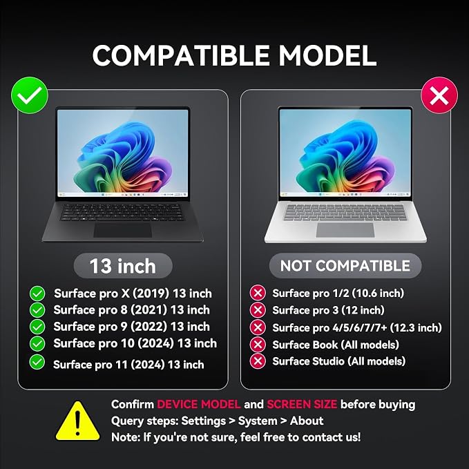 Laptop Privacy Screen for 13inch Surface Pro 11/10/9/8/X, Removable Computer - Image 2