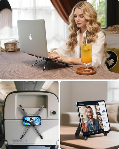 Viozon Portable Laptop Stand for Desk & Travel, Magnetic Phone Holder Tripod - Image 2