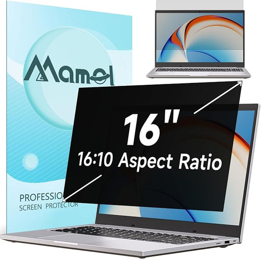 Nano Laptop Privacy Screen 16 Inch 16:10, No Glue Computer Monitor Privacy by Mamol