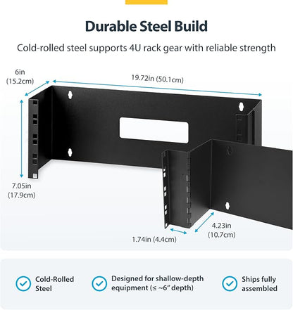 StarTech.com 4U Hinged Wall Mount Patch Panel Bracket - Image 3