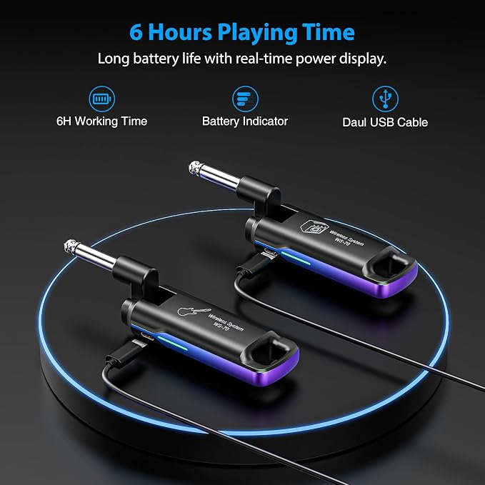 LEKATO Wireless Guitar System UHF Wireless Guitar Transmitter Receiver - Image 4
