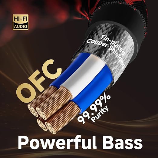TODN HiFi RCA Cables, Audiophile 2 RCA Male to Male Shielded Audio Cable - Image 3