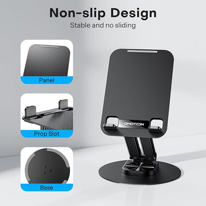 OMOTON Tablet Stand for iPad, Adjustable Tablet Holder for Desk, Portable - Image 6