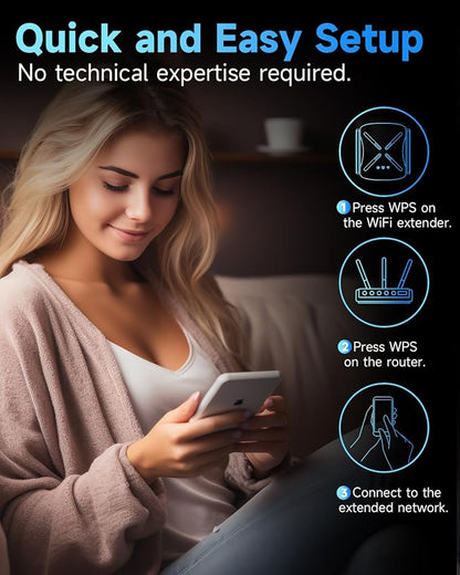 2026 WiFi Extender, New Gen Wi-Fi 6 Signal Booster Range up to 18, 888 sq.ft - Image 3