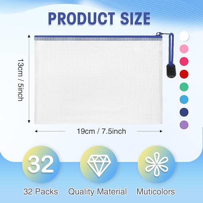 Jetec 32 Pcs Mesh Zipper Bags Toy Storage Bikini Organizer Bag Bolsas Para - Image 2