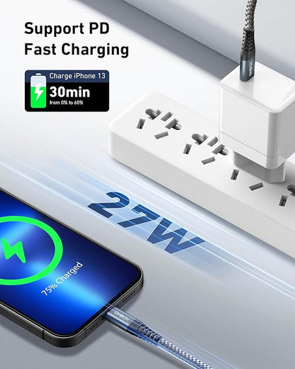 ohbox Long USB C to Lightning Cable 10FT 3Pack iPhone Charger Fast Charging - Image 4