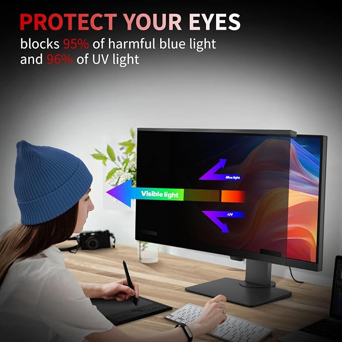 Magnetic 27 Inch Computer Privacy Screen Filter, Hanging Computer Screen - Image 7