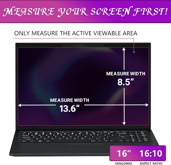 PYS Magnetic Laptop Privacy Screen 16 Inch 16:10 Ratio - Image 3