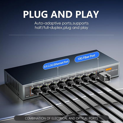 8-Port 2.5GB Ethernet Switch, Unmanaged 2.5G Gaming Network Switch | 8 x - Image 4