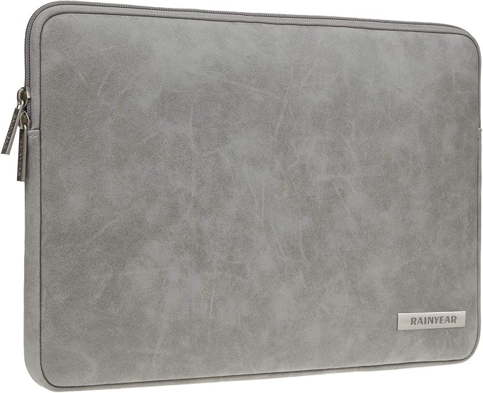 RAINYEAR 16 Inch Laptop Sleeve PU Suede Leather Case Protective Padded Zipper by RAINYEARmakelifeeasier