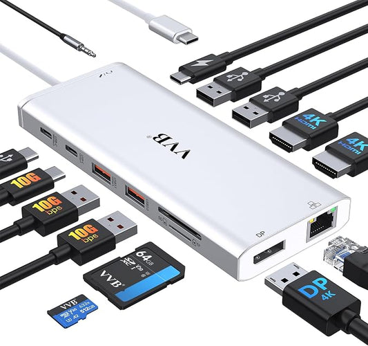 USB C Docking Station Dual Monitor by VVB