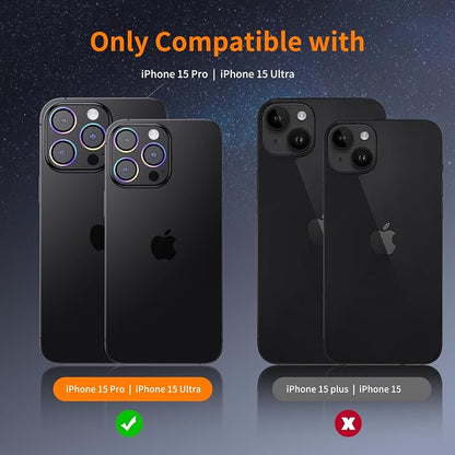 Hoerrye for iPhone 15 Pro Max/iPhone 15 Pro Camera Lens Protector 9H Tempered - Image 7