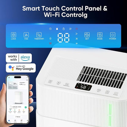 HUMILABS 50 Pints Dehumidifier for Home, 4500 Sq. Ft Dehumidifier for Basement - Image 3