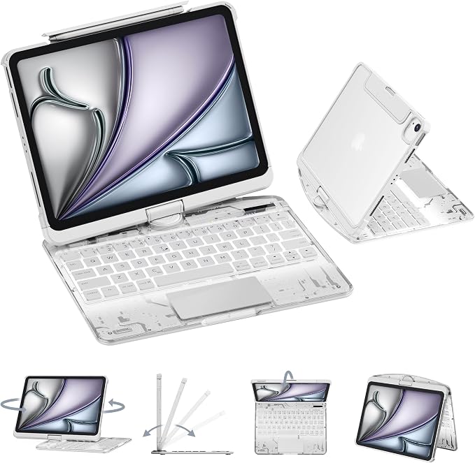 GUSGU Transparent Case with Wireless Keyboard by GUSGU