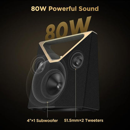 BUGANI Brief Plus Bluetooth Speaker Portable 80W, 12H Long Playtime, Supports - Image 3