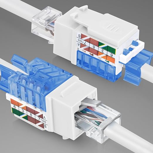 Everest 45° Angled RJ45 Cat5e Keystone Jacks 50-Pack in White - Image 8