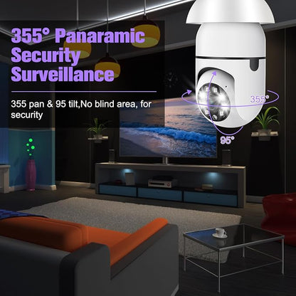 Security Camera Indoor Wireless WiFi Outdoor Home E27 360 Degree Panoramic Home - Image 4