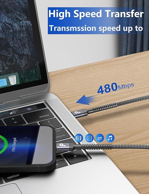 PRAKIE USB C to USB C Cable 6FT, USB Type C Fast Charging Cable 2Pack Nylon - Image 4
