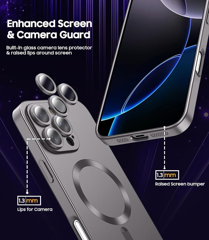 Magnetic for iPhone 16 Pro Max Case Slim Soft Silicone Bumper Shockproof - Image 4