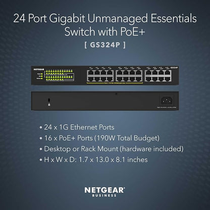 NETGEAR 24 Port PoE Switch Unmanaged – 24 Port PoE Gigabit Switch - Image 2