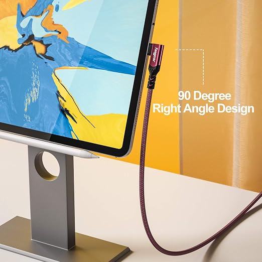 Fasgear USB-C to USB C Cable 100W Power Delivery 3ft 90 Degree Type C 3.1 Gen 2 - Image 4