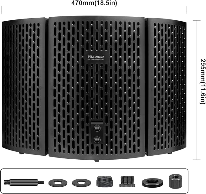 Aokeo Professional Studio Recording Microphone Isolation Shield, Suitable - Image 6