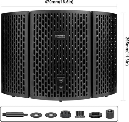Aokeo Professional Studio Recording Microphone Isolation Shield, Suitable - Image 6