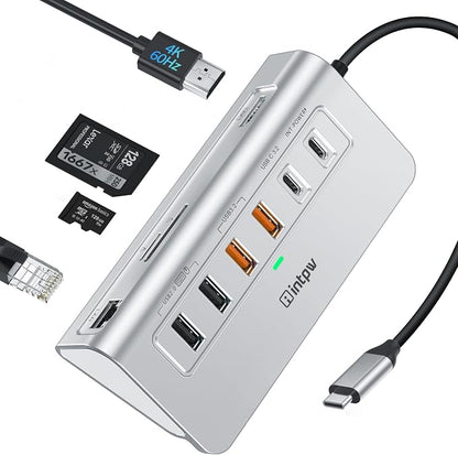 USB C Hub Ethernet, 10-in-1 USB Docking Station 10Gbps by intpw