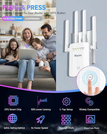 2026 New WiFi Extender Signal Booster, Long Range up to 13355Sq.ft, Wireless - Image 8