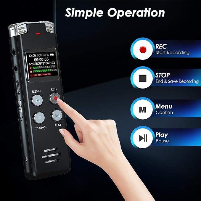 128GB Digital Voice Recorder Voice Activated Recorder - Image 4