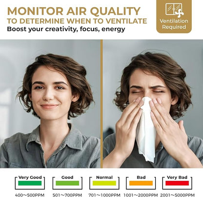 U UNNI CO2 Monitor for Home, 3 Adjustable Volume for Alerts & 3 Adjustable - Image 6