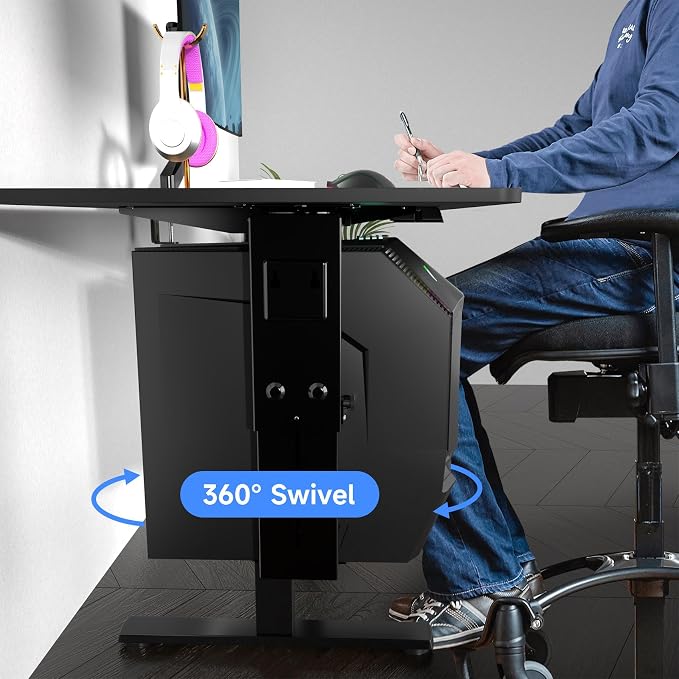 Suptek Adjustable Under Desk and Wall PC Mount, 3.74 to 8.26 inch Wide Computer - Image 4