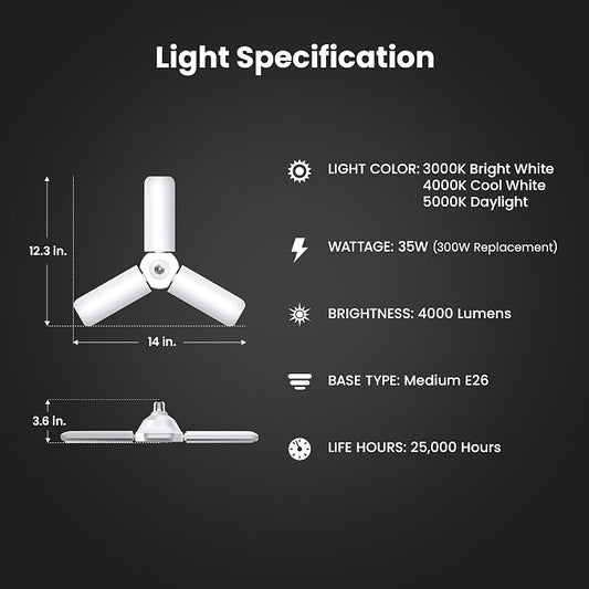 Feit Electric LED Garage Light, E26 Base, 000-Hour Lifetime - Image 2