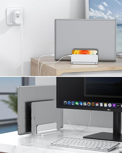 OMOTON Vertical Laptop Stand, Double Desktop Stand Holder - Image 6