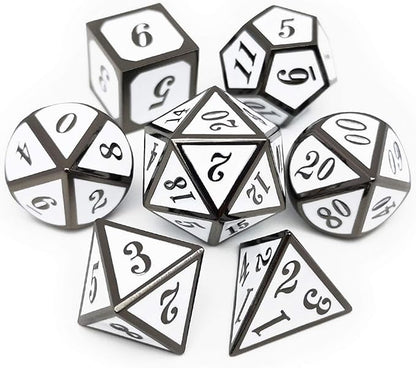 Haxtec 7 Die DND Metal Dice Set D&D 7PCS DND Dice of D20 D12 D10 D8 D6 D4 by HaxtecDice