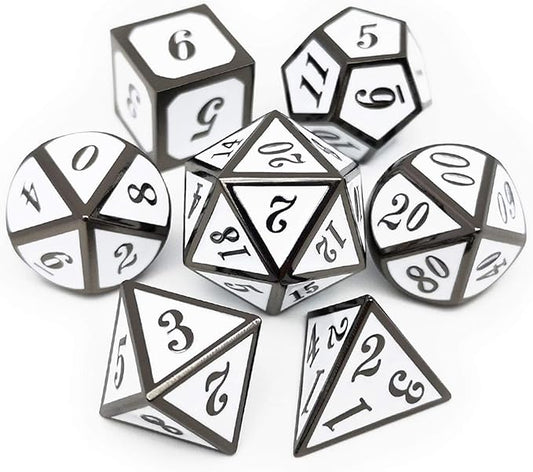 Haxtec 7 Die DND Metal Dice Set D&D 7PCS DND Dice of D20 D12 D10 D8 D6 D4 by HaxtecDice
