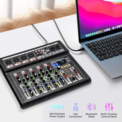 6-Channel Audio Mixer for PC, SX-6iu Mixing Console - Image 3