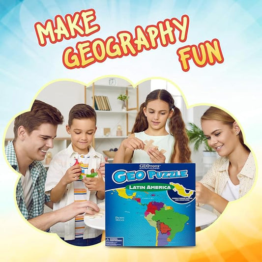 GeoToys GeoPuzzle, Latin America Shaped Jigsaw Puzzles, Geography Game - Image 2