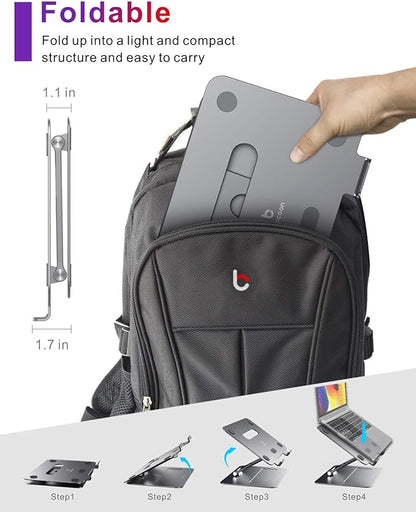 Adjustable MacBook Stand for Desk | Ergonomic Aluminum Laptop Riser - Image 5