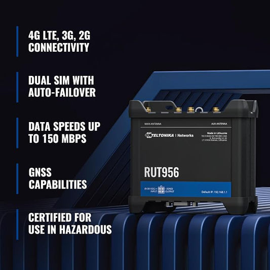 Teltonika RUT956 Industrial Cellular WiFi Router - 4G LTE - Image 2