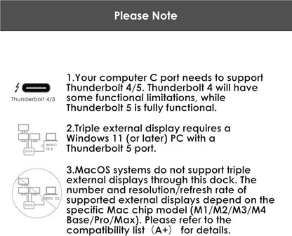 WAVLINK Thunderbolt 5 Docking Station, 12-in-1 Thunderbolt 5 Dock - Image 5