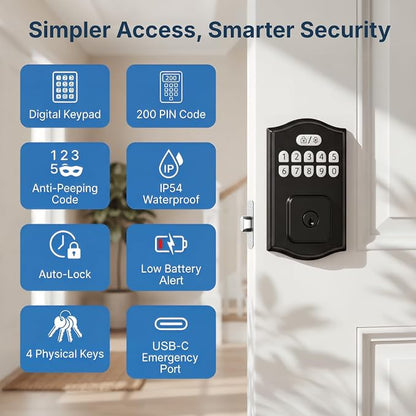 Keyless Entry Door Lock, Smart Deadbolt - Image 2