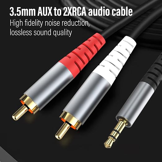 RCA to 3.5mm AUX Cable, 3.5mm 1/8 to RCA 2-Male Headphone Jack Adapter Y - Image 3